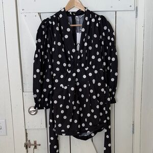 Zara Black and White Polka Dot Jumpsuit